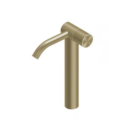 QuadroDesign HUM 2402OC Смеситель для раковины на 1 отверстие из столешницы с прогрессивным картриджем, высокий, цвет Light Gold