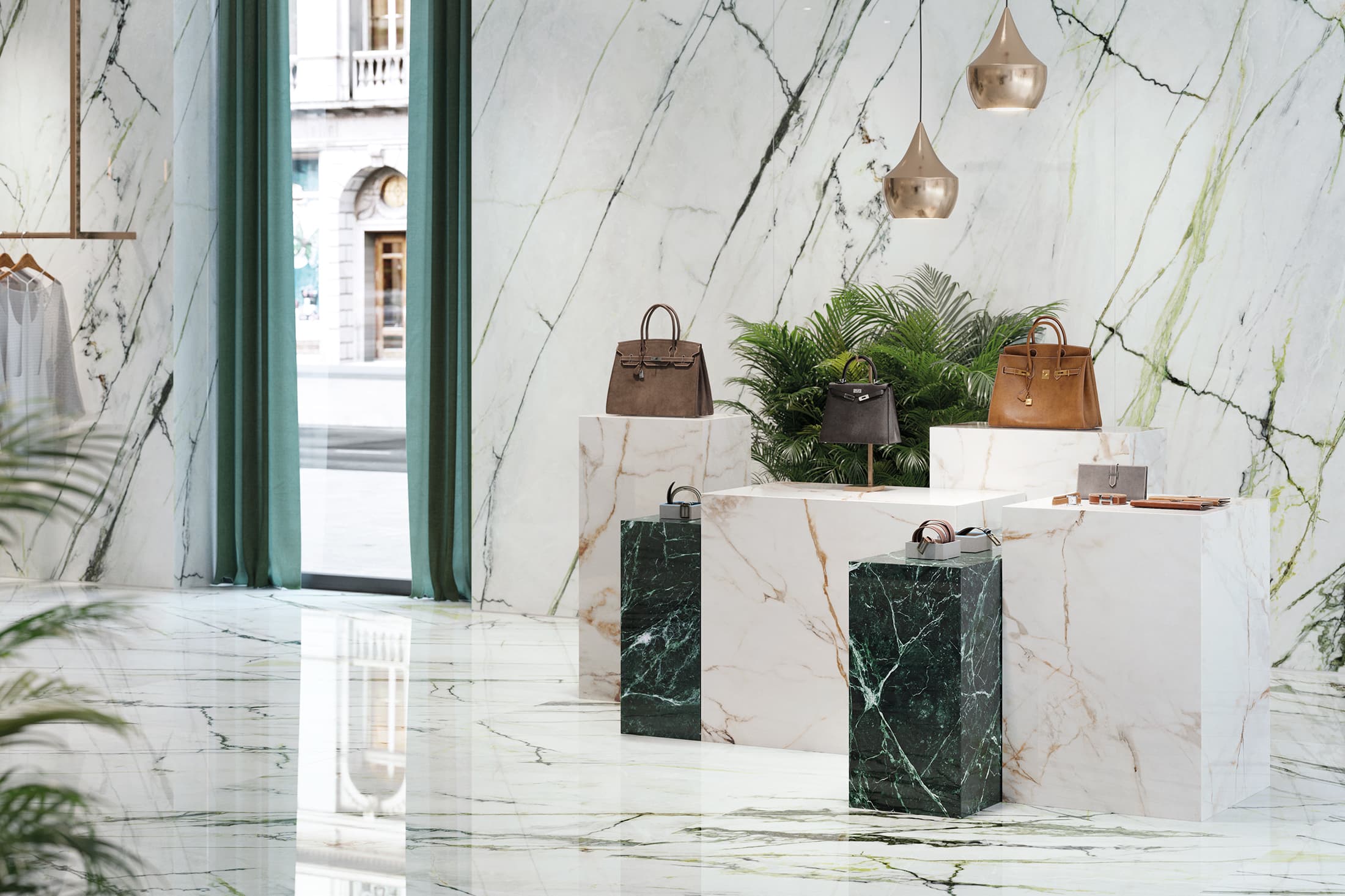 Керамогранит PORCELANOSA XLIGHT CALACATTA GREEN POLISHED 120х120x6 G-2531