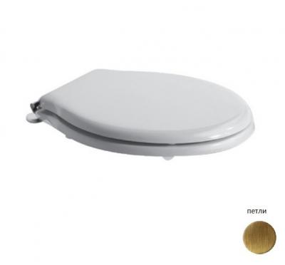 ™ GLOBO PS22RB Сиденье деревянное PAESTUM с системой softclose, Rovere BIANCO, бронза