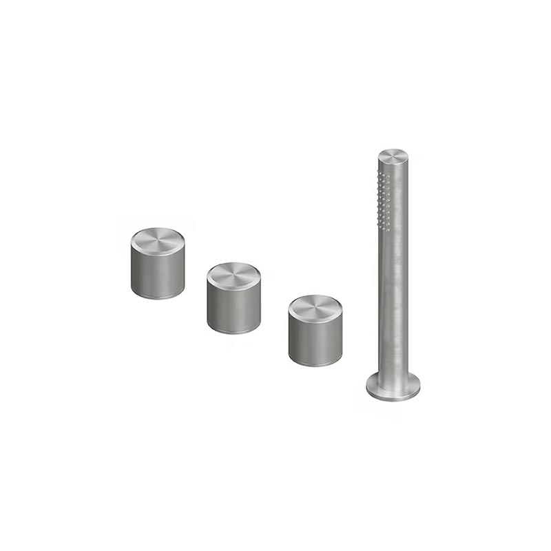 QuadroDesign STEREO 1697AS Смеситель на борт ванны без излива, диаметр ручки 43, цвет Brushed Stainless Steel