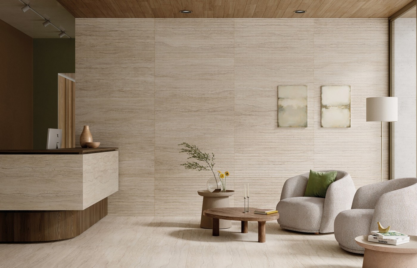 Керамогранит слэб MIRAGE CREAM VEIN NV 13 SP SQ VERTICALE 120х278x0.6 (Италия)