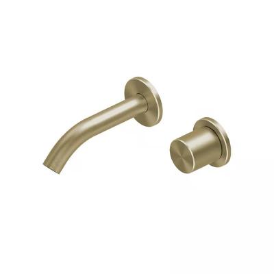 QuadroDesign HUM 2410OC Смеситель для раковины на 2 отверстия из стены с прогрессивным картриджем, цвет Light Gold