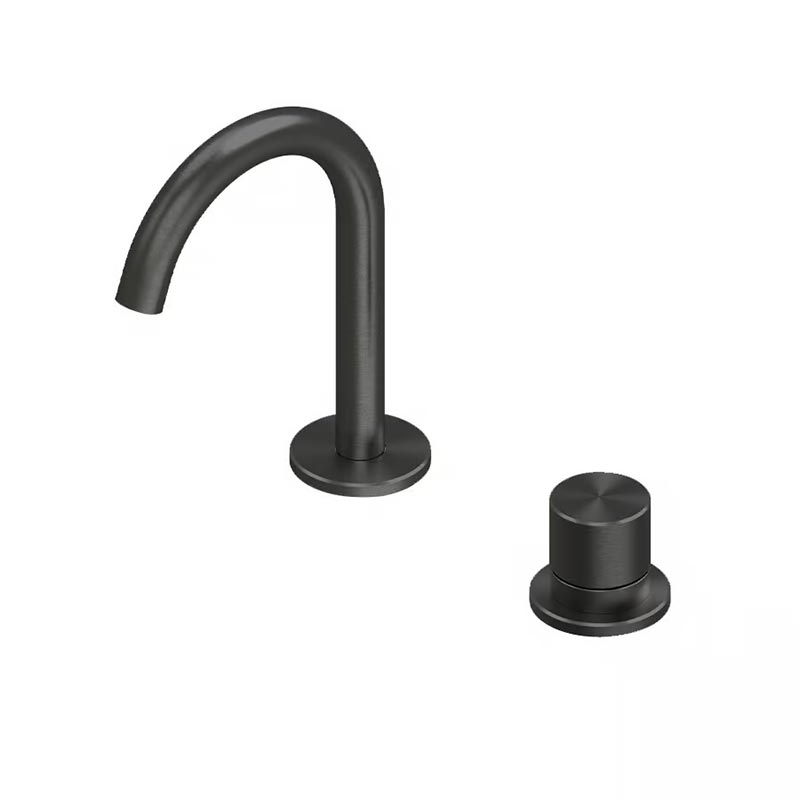 QuadroDesign HUM 2431TON Смеситель для раковины на 2 отверстия из столешницы, цвет Black Gold