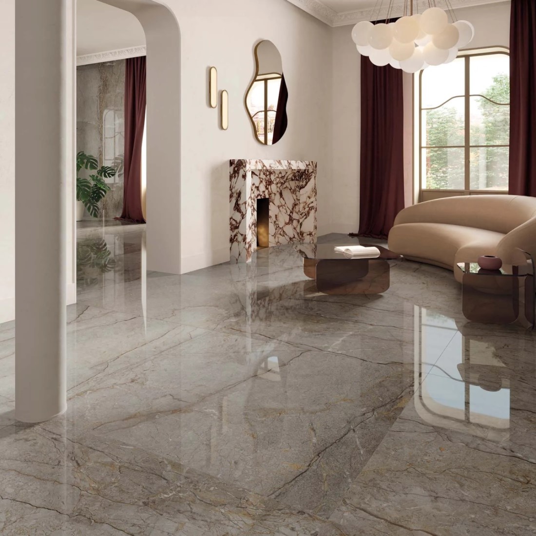 Керамогранит PORCELANOSA XLIGHT ASTANA GREY POLISHED 120х120x6 G-2530