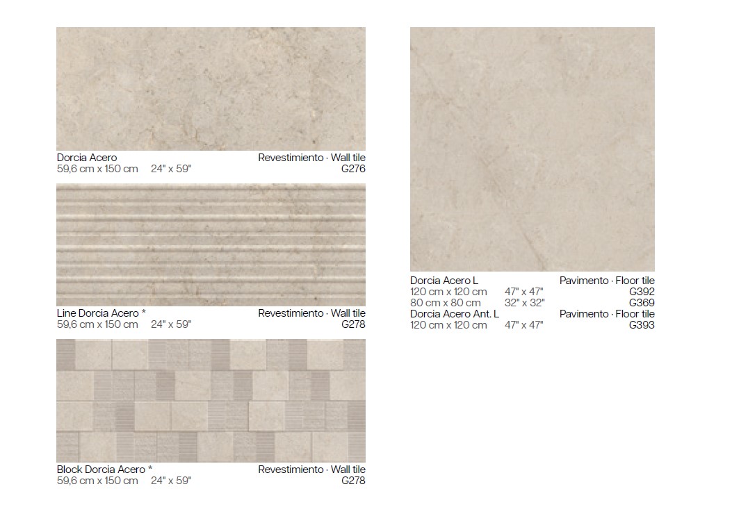 Керамическая плитка  PORCELANOSA DORCIA ACERO 59.6х150 G-276