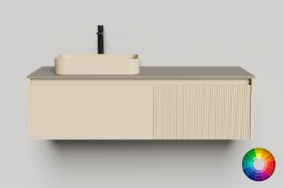 Тумба подвесная с 2-мя ящиками 140х50х40 см, столешница, сифон, S-Stone RAL/эмаль RAL Salini Domino 27D114