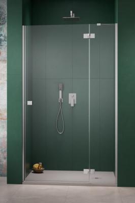 Essenza 8 Brushed Nickel DWJ Front Wall 437 Right Brushed Nickel/Transparent