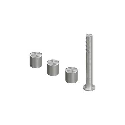 QuadroDesign STEREO 1697AS Смеситель на борт ванны без излива, диаметр ручки 43, цвет Brushed Stainless Steel