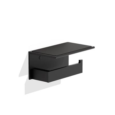 Decor Walther © 0654160 CONTRACT TPH4 Держатель туалетной бумаги с полочкой Черный матовый