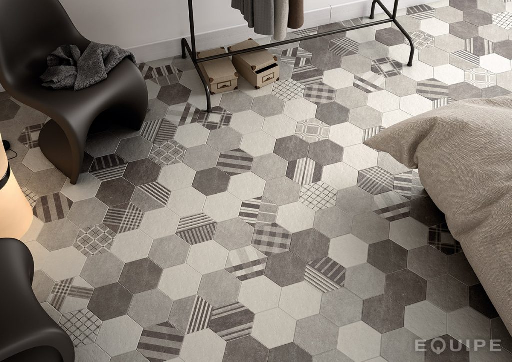 Керамогранит EQUIPE HEXATILE CEMENT BLACK 17.5х20 EQ-3