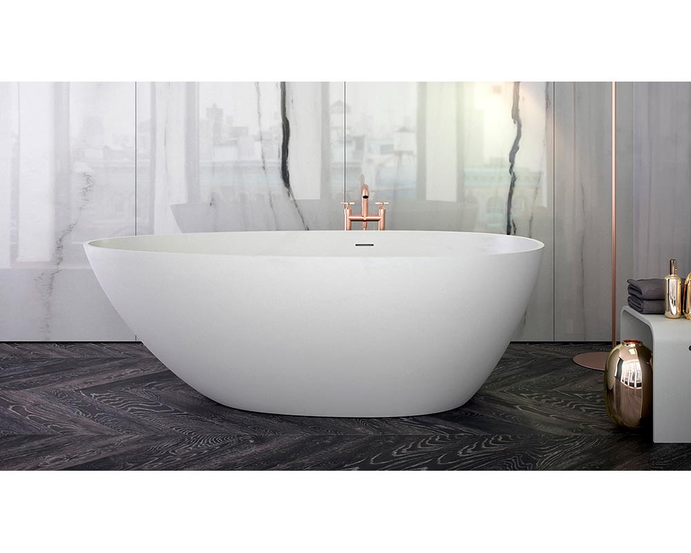 Knief K.Stone 0600-700-01 GRACE ванна 180x88x60Hсм, с щелевым с/п, бел/мат.