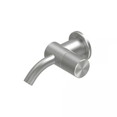 QuadroDesign HUM 2420AS Смеситель для раковины на 1 отверстие из стены с прогрессивным картриджем, цвет Brushed Stainless Steel