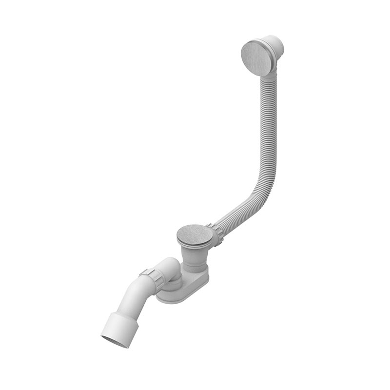 QuadroDesign Комплектующие CS007AS Слив-перелив с донным клапаном типа клик-клак, цвет Brushed Stainless Steel