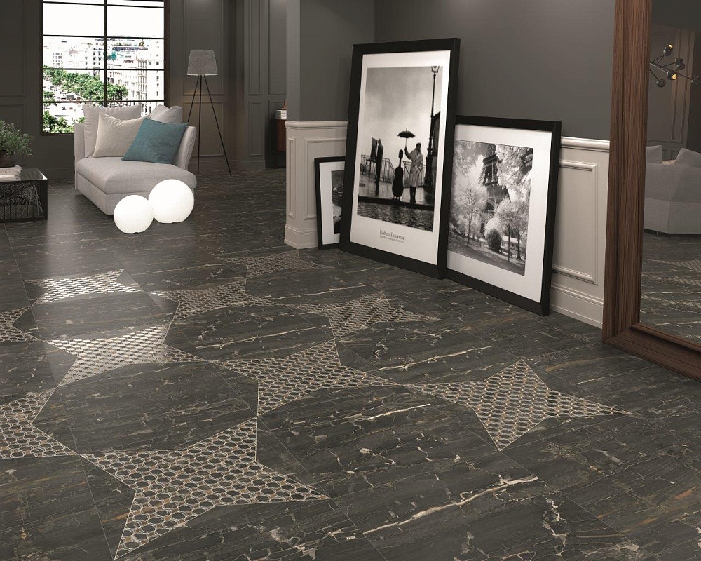 Керамическая плитка  Lionela Black Gloss 30x90