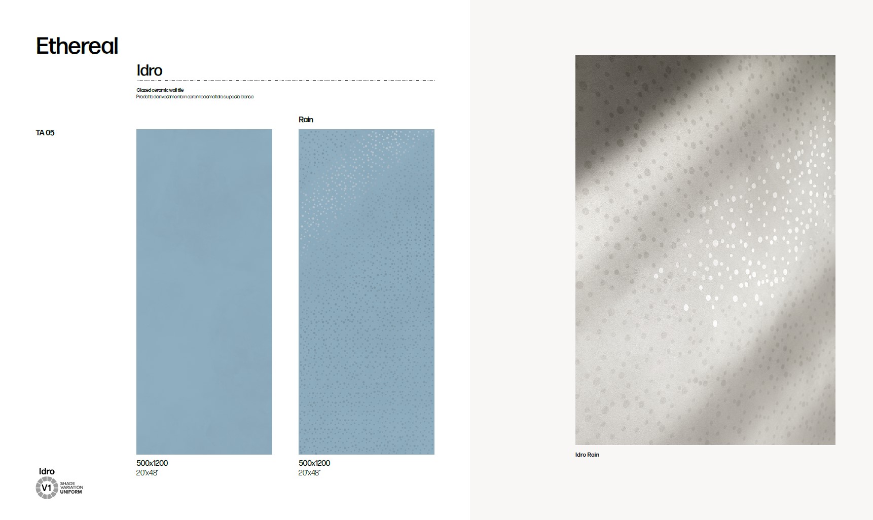 Керамическая плитка крупноформатный MIRAGE ETHEREAL TA 05 IDRO RAIN 50х120x0.85 (Италия)