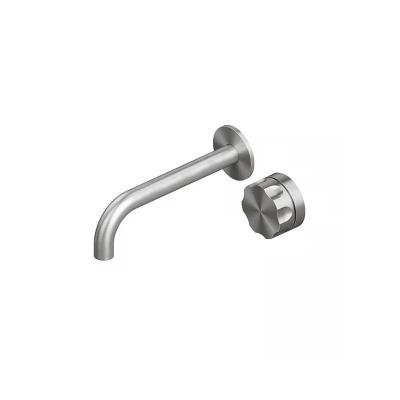 QuadroDesign MODO 1711TAS Смеситель для раковины на 2 отверстия из стены 250mm, цвет Brushed Stainless Steel
