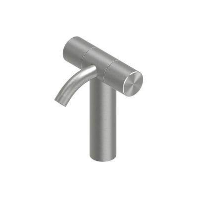 QuadroDesign HUM 2403VAS Смеситель для раковины на 1 отверстие из столешницы с запорными вентилями средний, цвет Brushed Stainless Steel