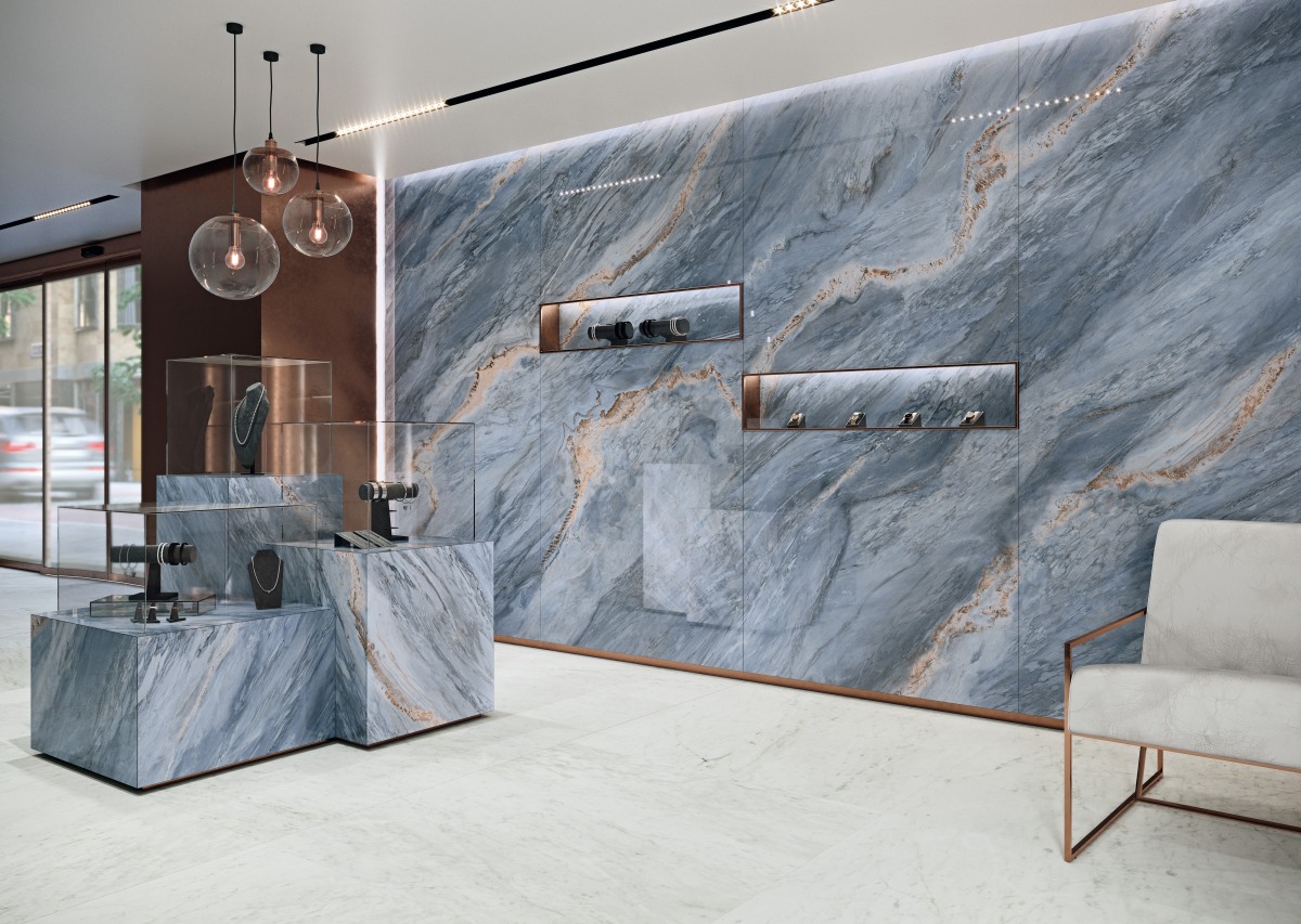 Керамогранит GRESPANIA COVERLAM PALISANDRO BLUE INFINITY PULIDO C 120х260x5.6