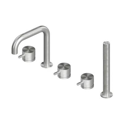 QuadroDesign SOURCE/OTTAVO 1295AS Смеситель на борт ванны, цвет Brushed Stainless Steel
