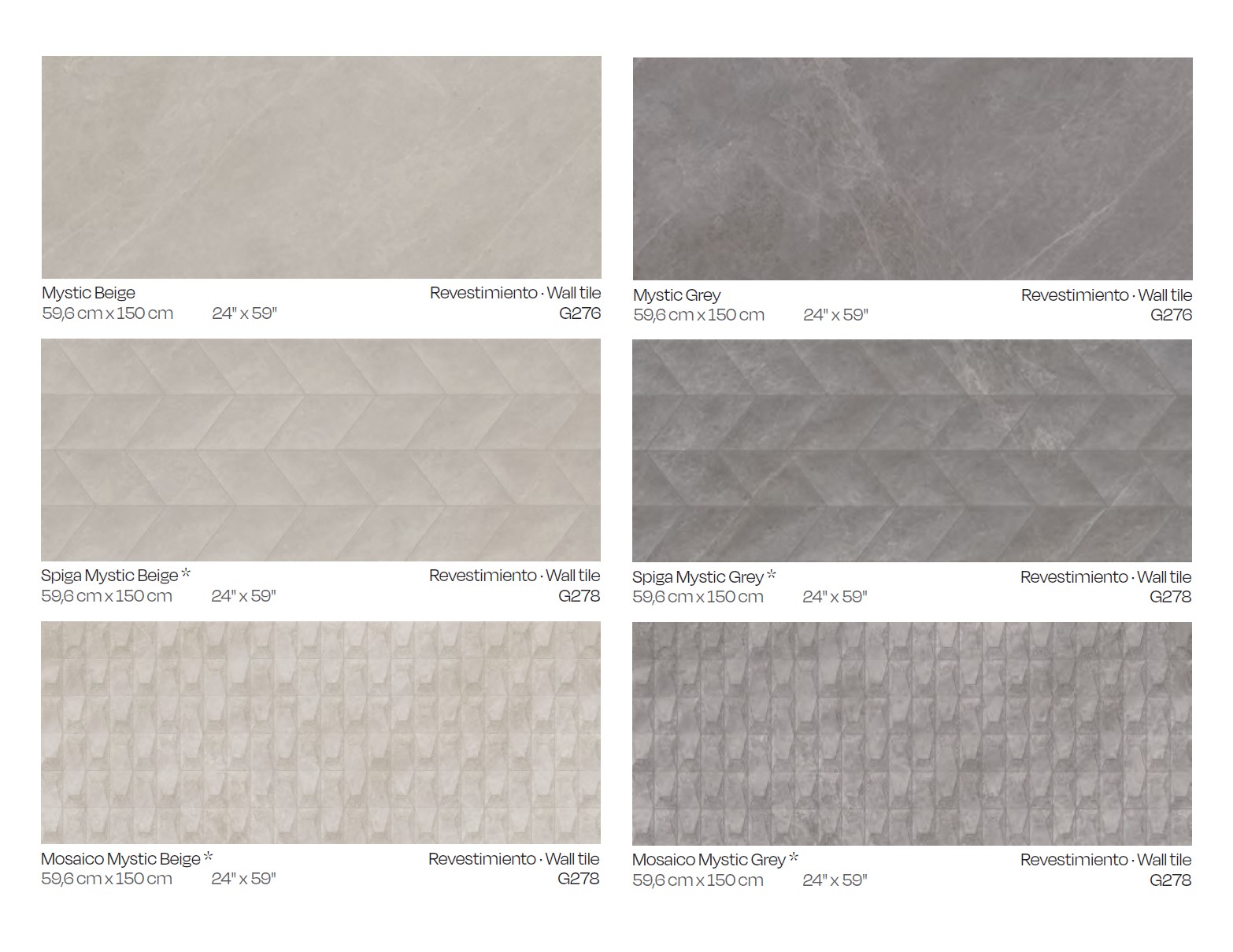 Керамическая плитка  PORCELANOSA MYSTIC BEIGE SPIGA 59.6х150 G-278