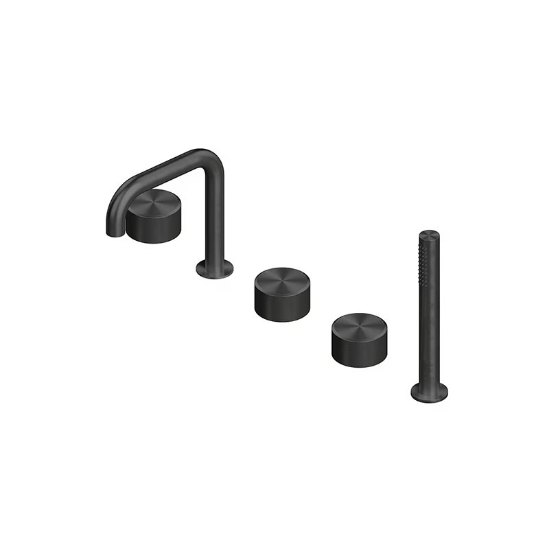 QuadroDesign STEREO 1698ON Смеситель на борт ванны, цвет Black Gold