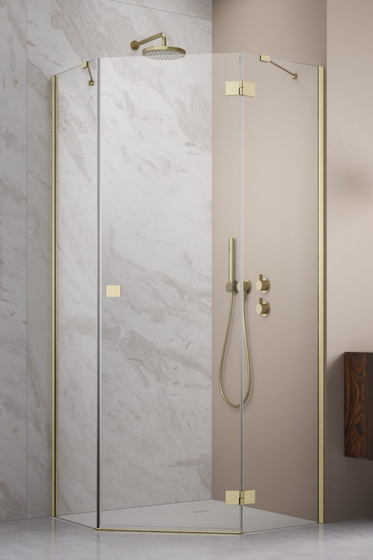 Essenza 8 Brushed Gold PTJ Door Right Brushed Gold/Transparent
