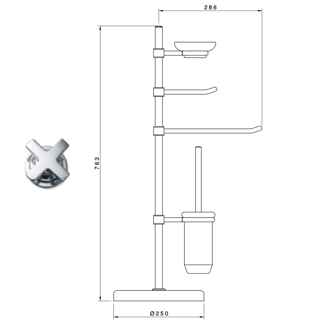 ™ Nicolazzi 1496BCR Напольный держатель для ершика и туалетной бумаги