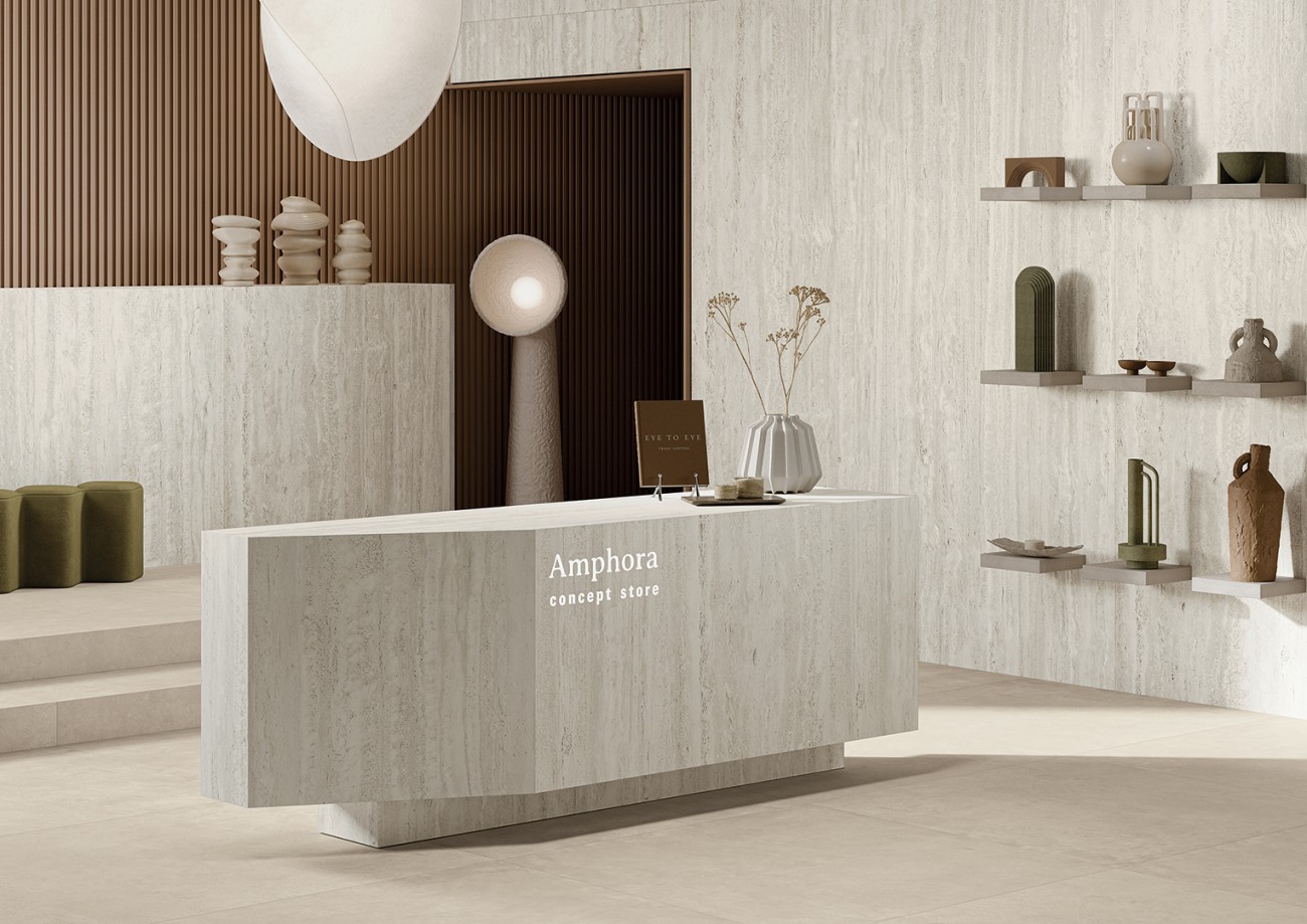 Керамогранит слэб MIRAGE TRAVERTINO PEARLY EY 10 SP SQ 120х278x0.6 (Италия)