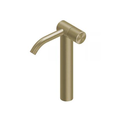 QuadroDesign HUM 2402TOC Смеситель для раковины на 1 отверстие из столешницы высокий, цвет Light Gold