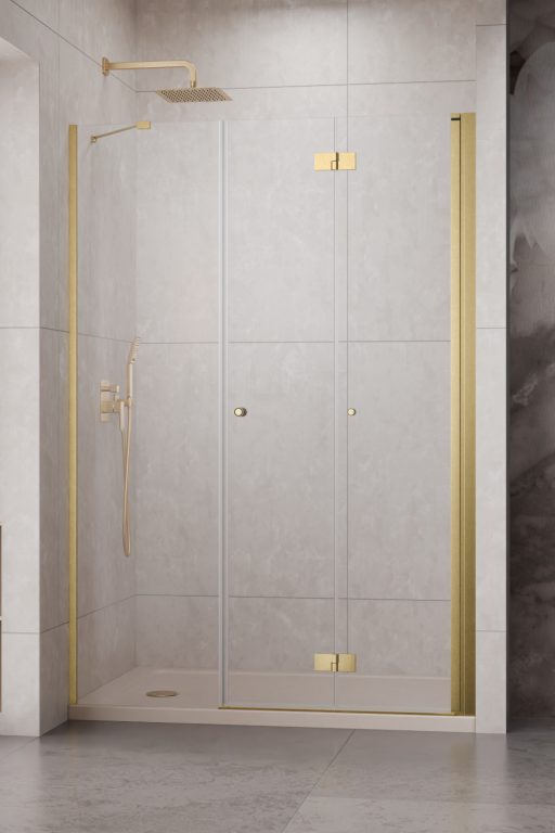 Nes Brushed Gold DWS B Door 650 Left прозрачное