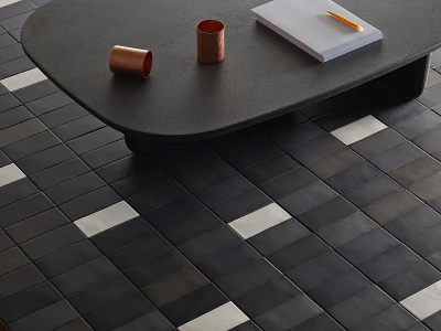 Mutina Керамогранит Lane Mono Black 7,9x16