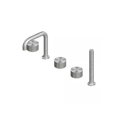 QuadroDesign STEREO 1698AS Смеситель на борт ванны, цвет Brushed Stainless Steel