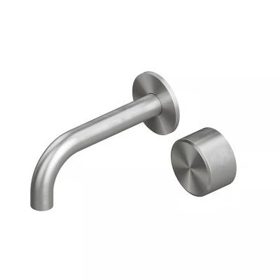 QuadroDesign STEREO 1610.00AS Смеситель для раковины на 2 отверстия из стены с прогрессивным картриджем, цвет Brushed Stainless Steel