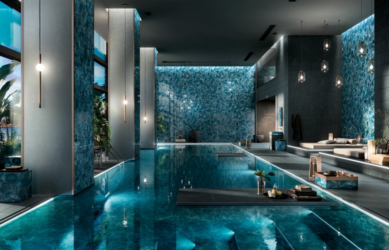 Керамогранит слэб MIRAGE AGATA BLUE WA 08 LUC SQ 120х278х6 (Италия)