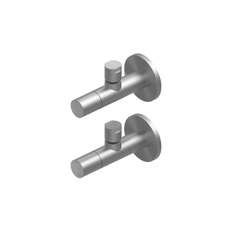 QuadroDesign Комплектующие RF004AS Запорные вентили под раковину для фильтра, цвет Brushed Stainless Steel