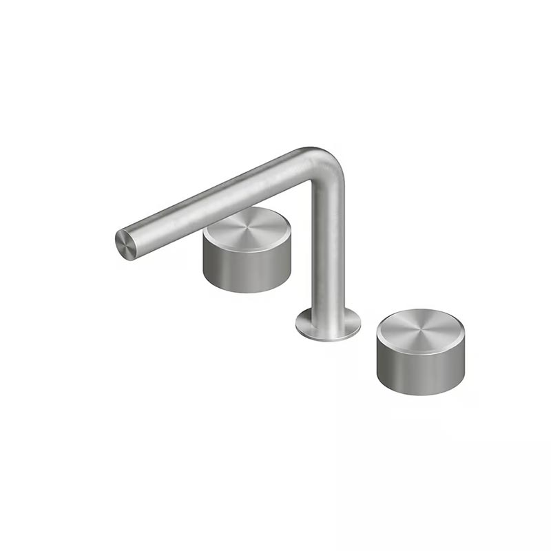 QuadroDesign STEREO 1631VAS Смеситель для раковины на 3 отверстия из столешницы с запорными вентилями, цвет Brushed Stainless Steel
