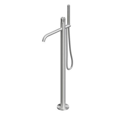 QuadroDesign MODO 1762/1AS Смеситель для ванны напольный, цвет Brushed Stainless Steel
