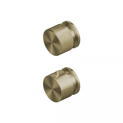 QuadroDesign STEREO 1648.0.00OC Смеситель термостатический из стены с 1-м запорным вентилем, цвет Light Gold