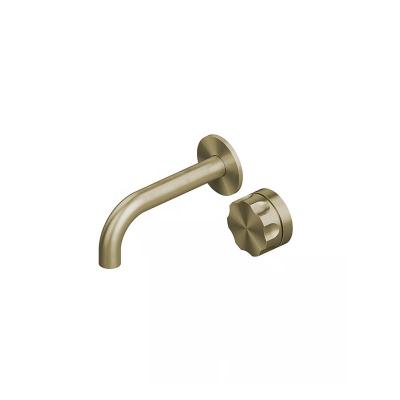 QuadroDesign MODO 1710TOC Смеситель для раковины на 2 отверстия из стены, цвет Brushed Stainless Steel