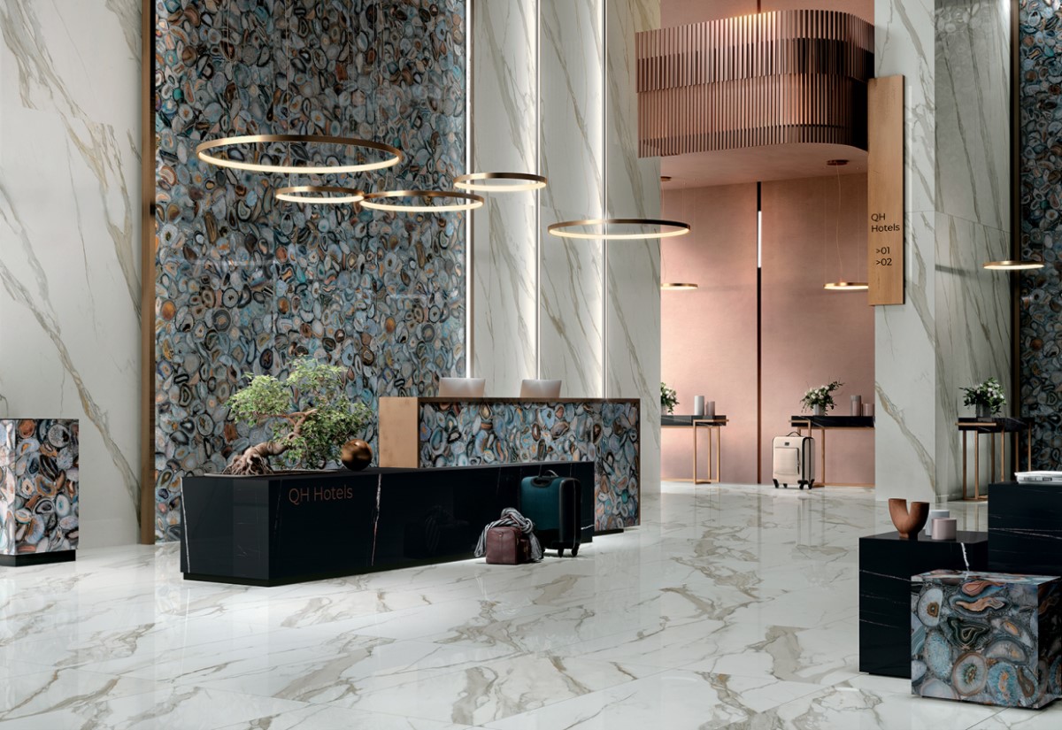 Керамогранит слэб MIRAGE AGATA MULTICOLOR WA 09 LUC SQ 120х278х6 (Италия)