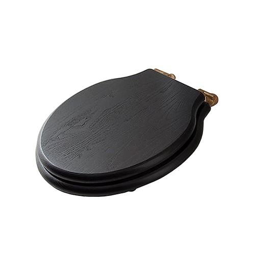 ™ GLOBO PS22RN Сиденье деревянное PAESTUM с системой softclose, Rovere NERO, бронза