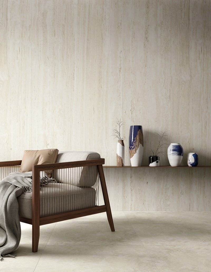 Керамогранит слэб MIRAGE TRAVERTINO PEARLY EY 10 SP SQ 120х278x0.6 (Италия)