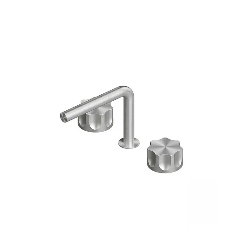 QuadroDesign MODO 1731VAS Смеситель для раковины на 3 отверстия из столешницы с запорными вентилями, цвет Brushed Stainless Steel