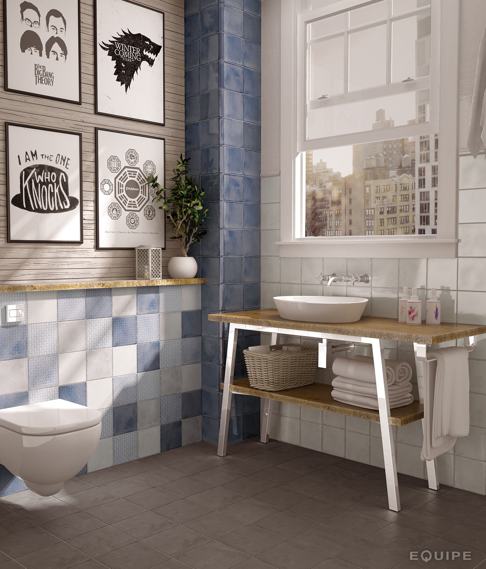 Керамическая плитка  EQUIPE SPLENDOURS BLUE NIGHT 15х15 EQ-3