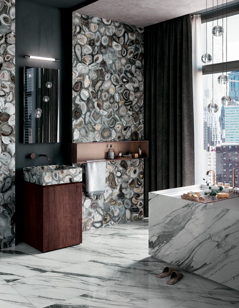Керамогранит слэб MIRAGE AGATA BLACK WA 10 LUC SQ 120х278х6 (Италия)