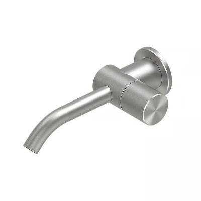 QuadroDesign HUM 2421TAS Смеситель для раковины на 1 отверстие из стены, 207мм, цвет Brushed Stainless Steel