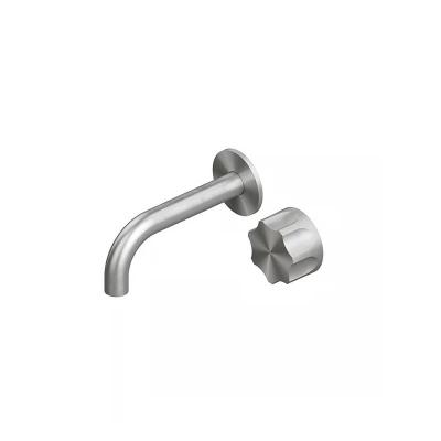 QuadroDesign MODO 1710.00AS Смеситель для раковины на 2 отверстия из стены с прогрессивным картриджем , цвет Brushed Stainless Steel