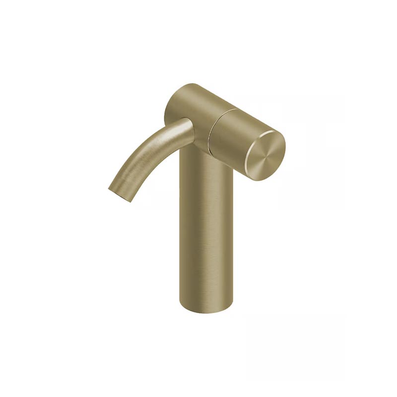 QuadroDesign HUM 2403TOC Смеситель для раковины на 1 отверстие из столешницы средний, цвет Light Gold