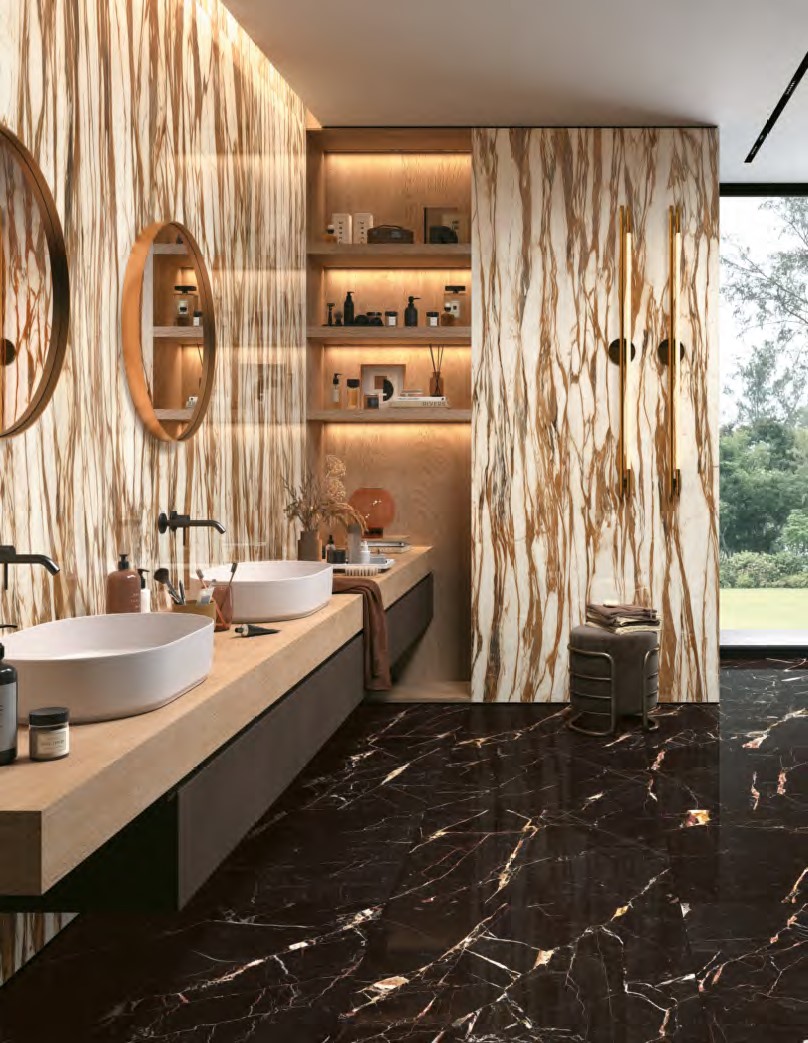 Керамогранит слэб MIRAGE CALACATTA COPPER WA 01 LUC SQ 120х278х6 (Италия)