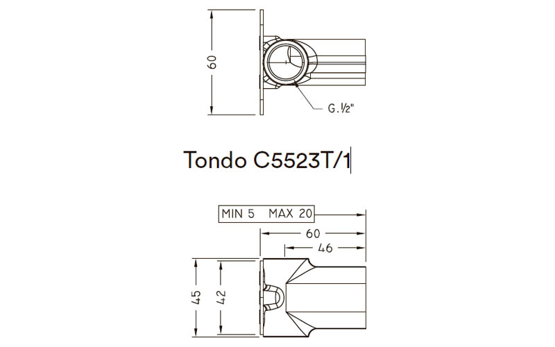 Nicolazzi C5523T/1 Встраиваемая часть для настенного смесителя (Tondo)